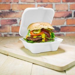 Vegware B003 6in Bagasse Burger Box