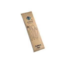 Compostable Wooden Cutlery Pack (Knife, Fork, Napkin &amp; Spoon)