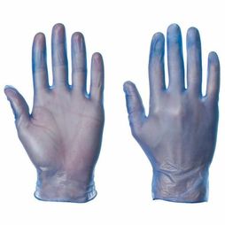 Vinyl Gloves Blue Powder Free