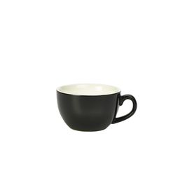 Genware Porcelain Black Bowl Shaped Cup 25cl/ 8.75oz
