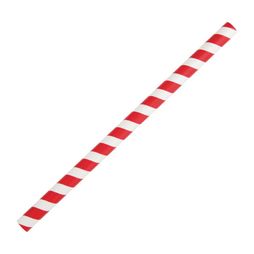 Fiesta Compostable Paper Smoothie Straws Red Stripes