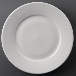Olympia Athena Wide Rimmed Plates White 254mm/10"