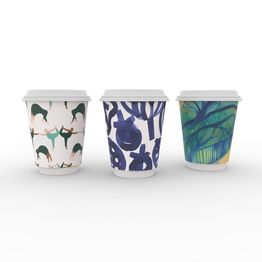 Vegware VDW-A08 8oz Gallery Design Double Wall Hot Cup