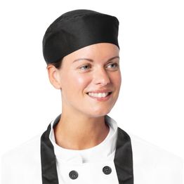 Nisbets Essentials Chef Skull Caps Black