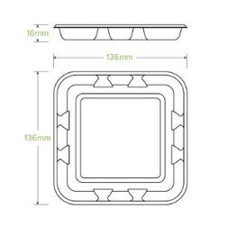 Bio Cane Produce Trays Natural 5" x 5" alternative