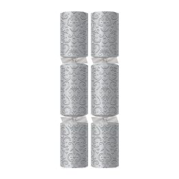 Swantex 12" Silver Fleur De Lys Christmas Crackers - O Contents C242-SVF-O