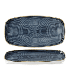 Churchill Stonecast Blueberry Chefs' Walled Oblong Plate 300mm