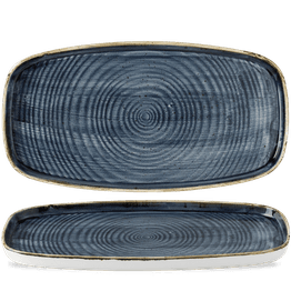 Churchill Stonecast Blueberry Chefs' Walled Oblong Plate 350mm