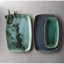 Churchill Stonecast No. 4 Oblong Chefs Plates Samphire Green 269 x 127mm alternative