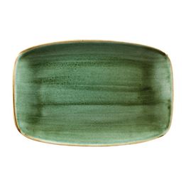 Churchill Stonecast No. 8 Oblong Chefs Plates 300 x 199mm Samphire Green