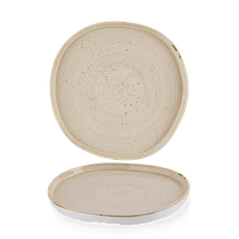 Churchill Stonecast Nutmeg Cream Organic Walled Plates 257mm