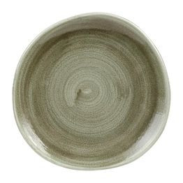 Churchill Stonecast Patina Antique Organic Round Plates Burnished Green 210mm
