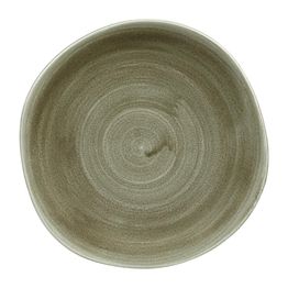 Churchill Stonecast Patina Antique Organic Round Plates Burnished Green 264mm