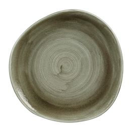 Churchill Stonecast Patina Antique Organic Round Plates Burnished Green 286mm