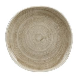 Churchill Stonecast Patina Antique Organic Round Plates Antique Taupe 264mm