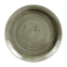 Churchill Stonecast Patina Antique Round Coupe Plates Burnished Green 260mm