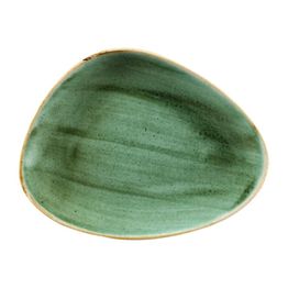 Churchill Stonecast Triangular Chefs Plates Samphire Green 265 x 205mm
