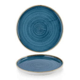Churchill Stonecast Java Blue Walled Plates 260mm