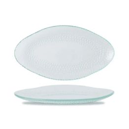 Churchill Isla Glass Clear Organic Glass Oval Platter 300mm