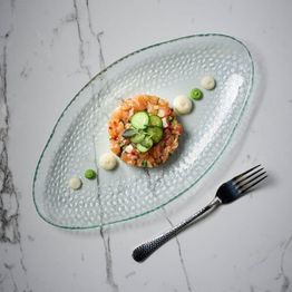 Churchill Isla Glass Clear Organic Glass Oval Platter 300mm alternative