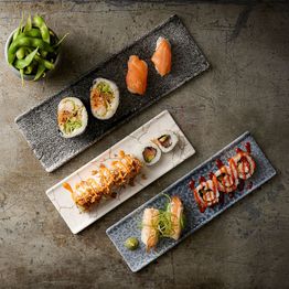 Churchill Raku Quartz Black Oblong Plates 330 x 110mm alternative