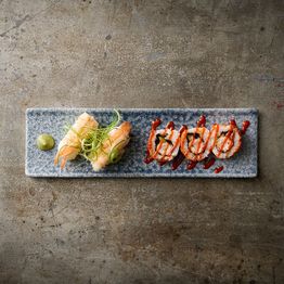 Churchill Raku Topaz Blue Oblong Plates 250 x 90mm alternative