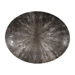 Churchill Stone Quartz Black Orbit Oval Coupe Plates 317mm