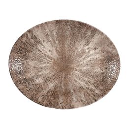 Churchill Stone Zircon Brown Orbit Oval Coupe Plates 270mm