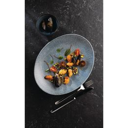 Churchill Studio Prints Raku Oval Coupe Plates Topaz Blue 270mm alternative