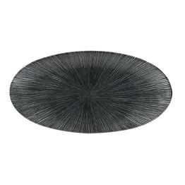 Churchill Studio Prints Agano Oval Chefs Plates Black 299 x 150mm