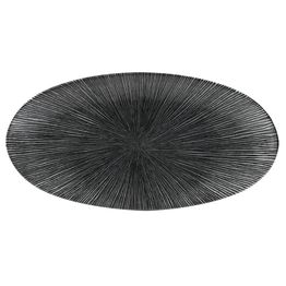 Churchill Studio Prints Agano Oval Chefs Plates Black 347 x 173mm