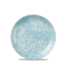 Churchill Vintage Prints Med Tiles Aquamarine Coupe Plate 165mm