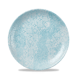 Churchill Vintage Prints Med Tiles Aquamarine Coupe Plate 217mm