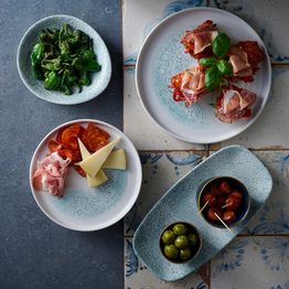 Churchill Vintage Prints Med Tiles Aquamarine Round Dish 168mm alternative