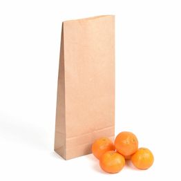 7Lb Block Bottom Brown Kraft Paper Bags 17.5 x 34.5cm x 11cm