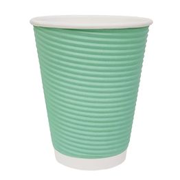 Fiesta Recyclable Coffee Cups Ripple Wall Turquoise 225ml / 8oz