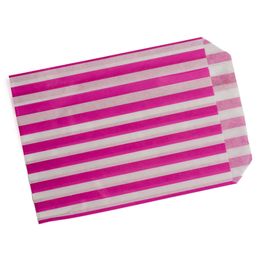 Stronghold Striped Pink Paper Bag 13 x 18 cm (5" x 7")