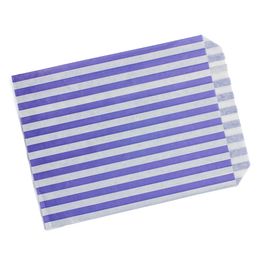 Stronghold Striped Purple Paper Bag 18 x 23 cm (7" x 9")