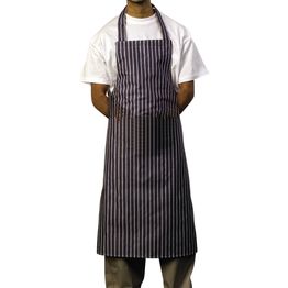 Bib Apron Blue &amp; White 70x100cm