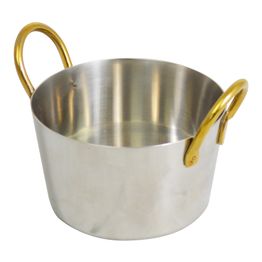 Charlotte Stainless Steel Sauce Pan With Gold Handles - 10cm