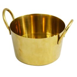 Charlotte Stainless Steel Sauce Pan With Handles &amp; Gold Finish - 10cm