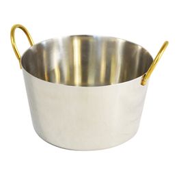 Charlotte Stainless Steel Sauce Pan With Gold Handles - 14cm