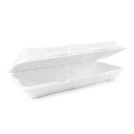 Vegware VB12 12" x 6" Extra Long Bagasse Hinged Food Container
