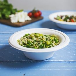 Vegware L003 12oz Tall Bagasse Bowl