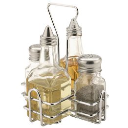 Glass Condiment Set 4 Pc