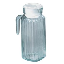 Glass Ribbed Jug &amp; Lid 1.2ltr /2.5pt