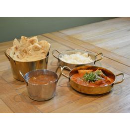 Mini Deep Pan With Handles - Hammered Stainless Steel - 18cm alternative