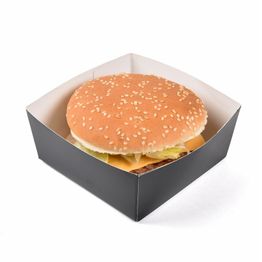 go-pak Black 4" Square Folded Board Tray