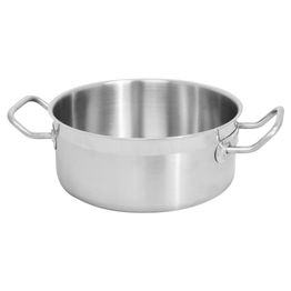 Stainless Steel Low Casserole Pot - Induction Base 24cm / 4.5L