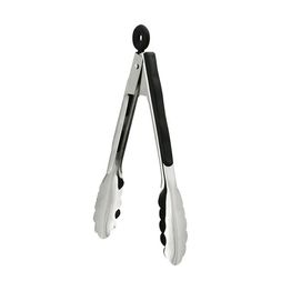 Tongs Stainless Steel Black Handle 23cm 9in